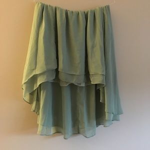 URBAN OUTFITTERS teal high low flowy skirt